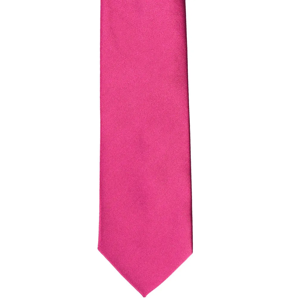Fuchsia Slim Solid Color Necktie, 2.5" Width sold by TieMart product image thumbnail 2