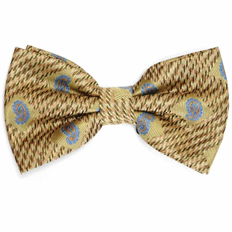 Gold Churchill Paisley Bow Tie sold by TieMart
