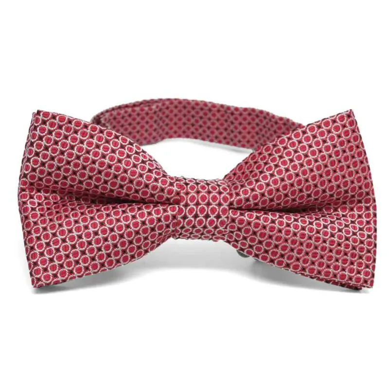 Red Henry Grain Pattern Band Collar Bow Tie sold by TieMart