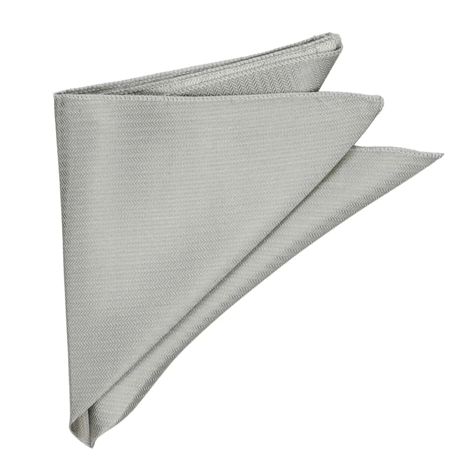 Gray Herringbone Silk Pocket Square sold by TieMart product image thumbnail 3