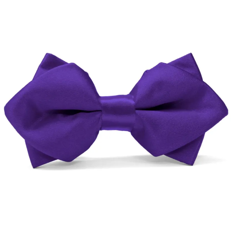 Amethyst Purple Diamond Tip Bow Tie sold by TieMart