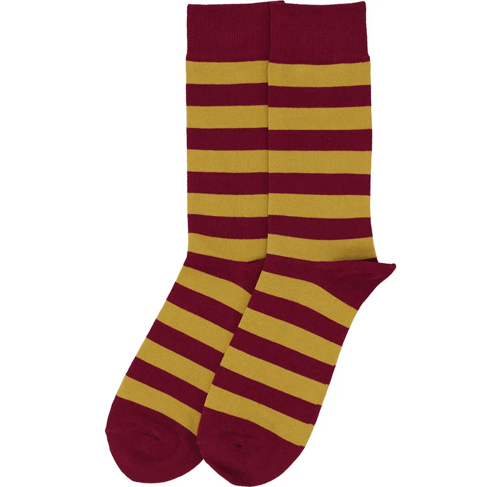 Men's Maroon and Gold Striped Socks sold by TieMart product image thumbnail 3