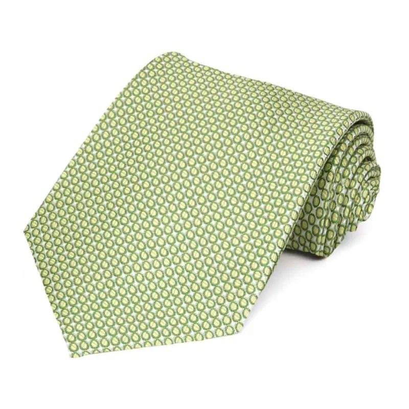 Apple Green Henry Grain Pattern Extra Long Necktie sold by TieMart