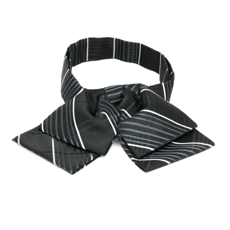 Black Jeffrey Plaid Floppy Bow Tie sold by TieMart