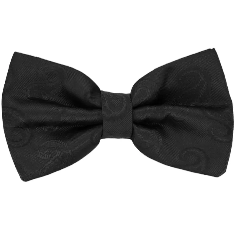Black Elias Paisley Bow Tie sold by TieMart