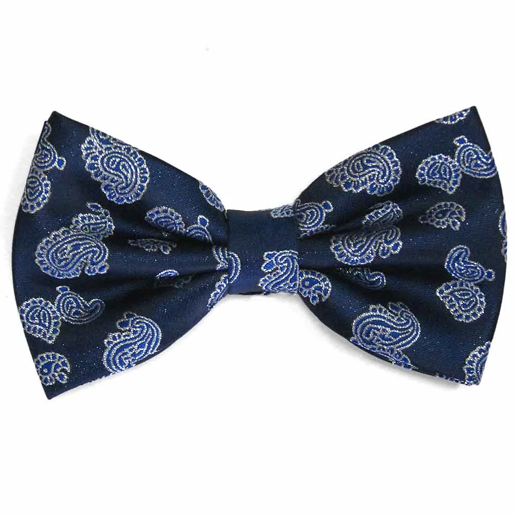 Dark Blue Ivanhoe Paisley Bow Tie sold by TieMart