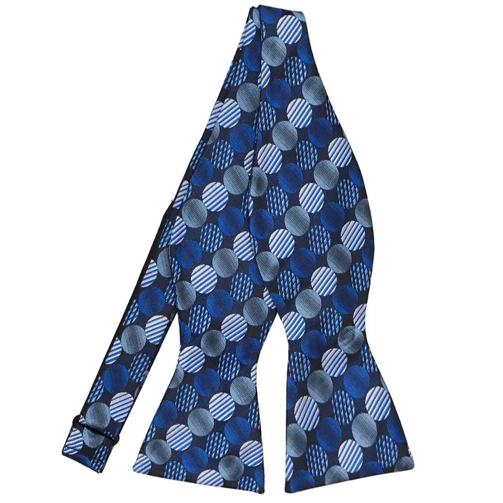 Royal Blue and Navy Blue Toluca Dot Self-Tie Bow Tie sold by TieMart