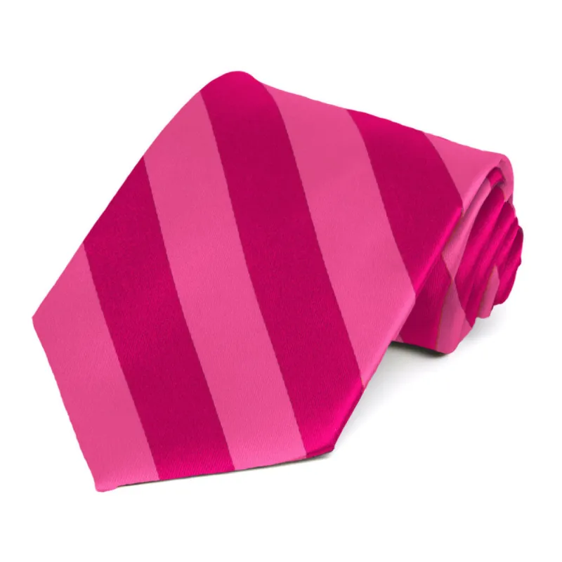 Hot Pink and Fuchsia Striped Tie sold by TieMart