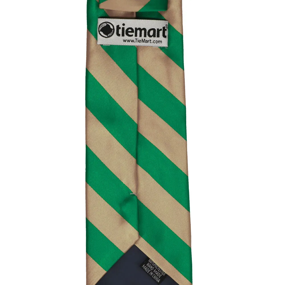 Green and Tan Striped Tie sold by TieMart product image thumbnail 4