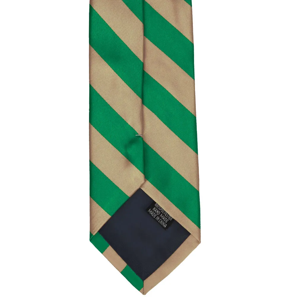 Green and Tan Striped Tie sold by TieMart product image thumbnail 5