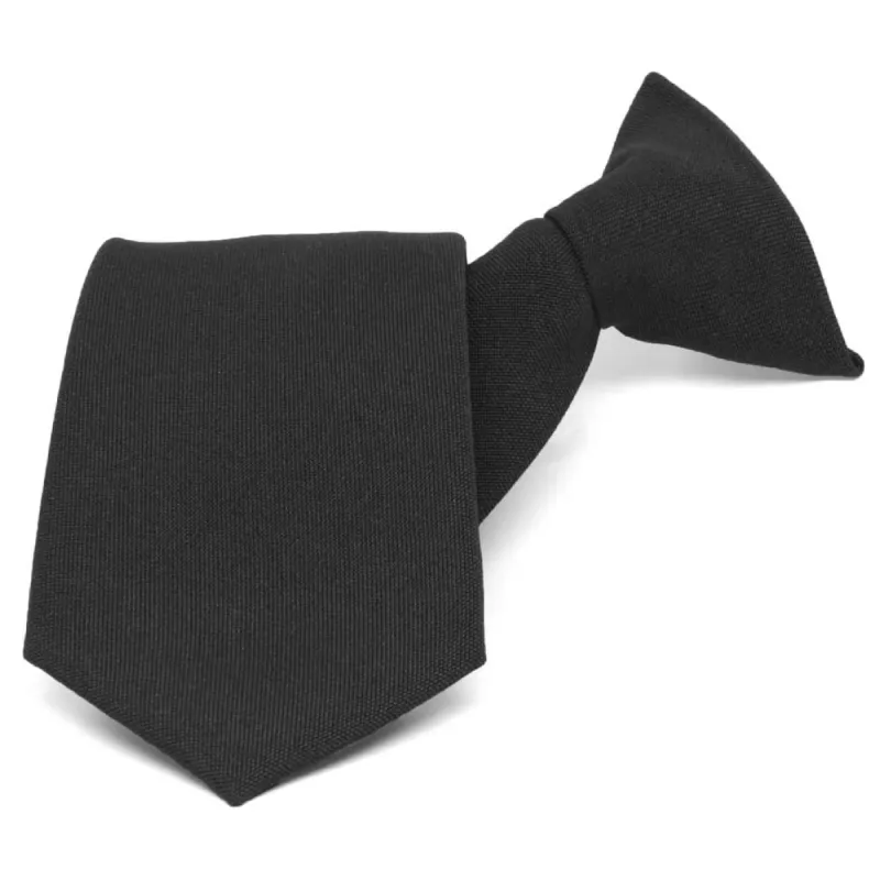 Black Clip-On Uniform Tie sold by TieMart