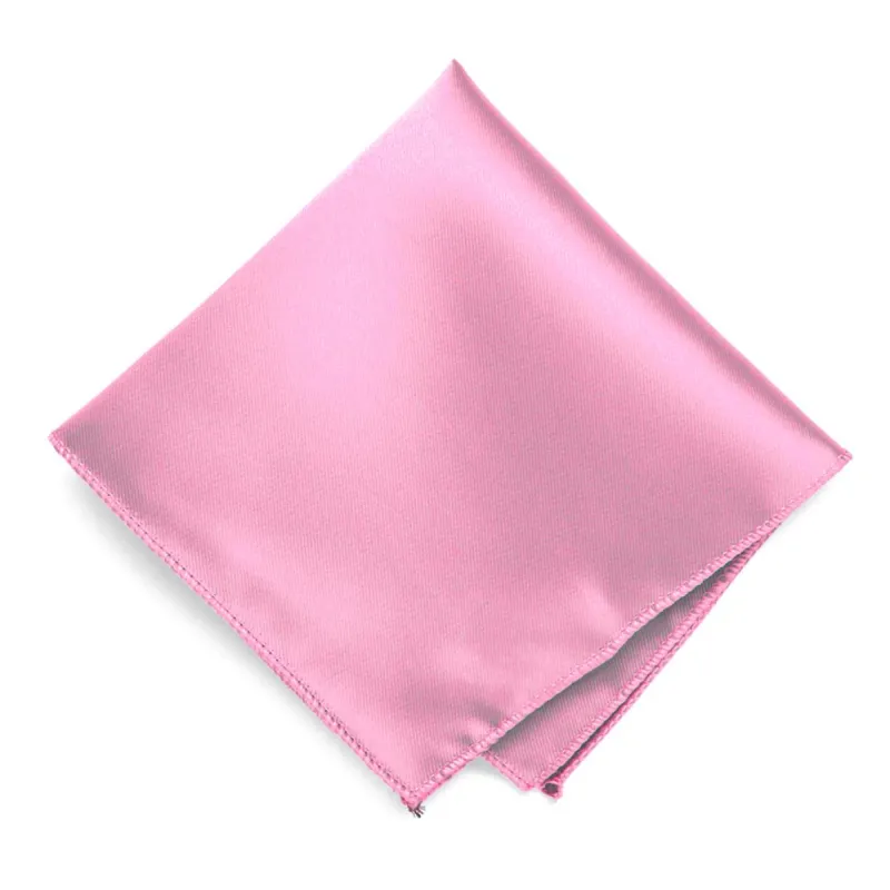 Pink Solid Color Pocket Square sold by TieMart