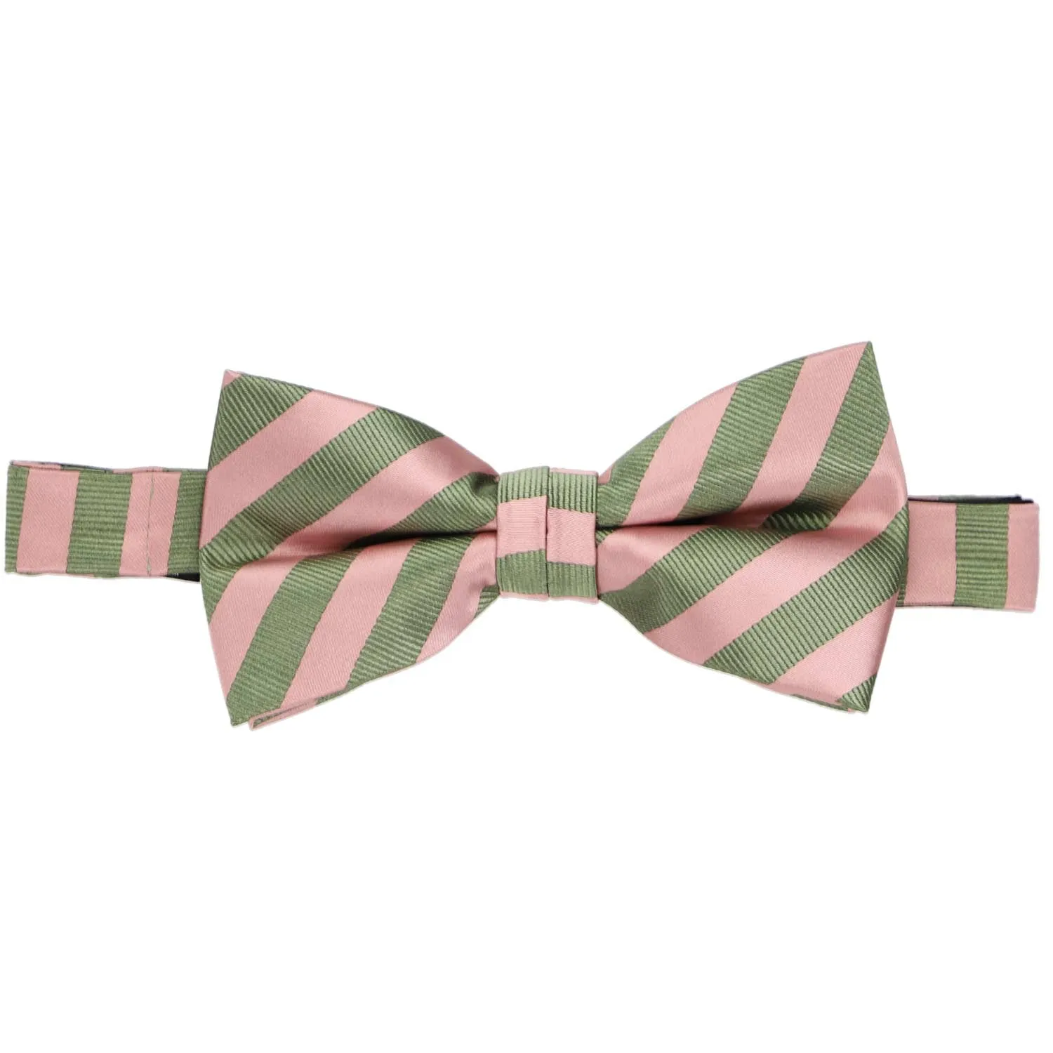 Dusty Pink and Peridot Formal Striped Bow Tie sold by TieMart product image thumbnail 2