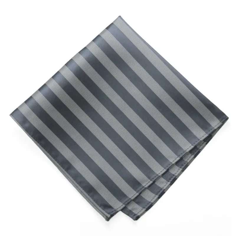 Gray Formal Striped Pocket Square sold by TieMart