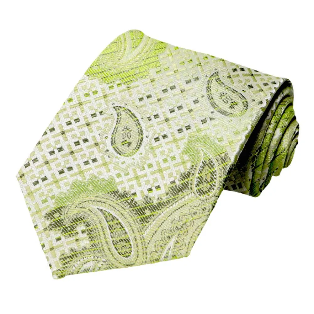 Lime Green Bracken Paisley Necktie sold by TieMart