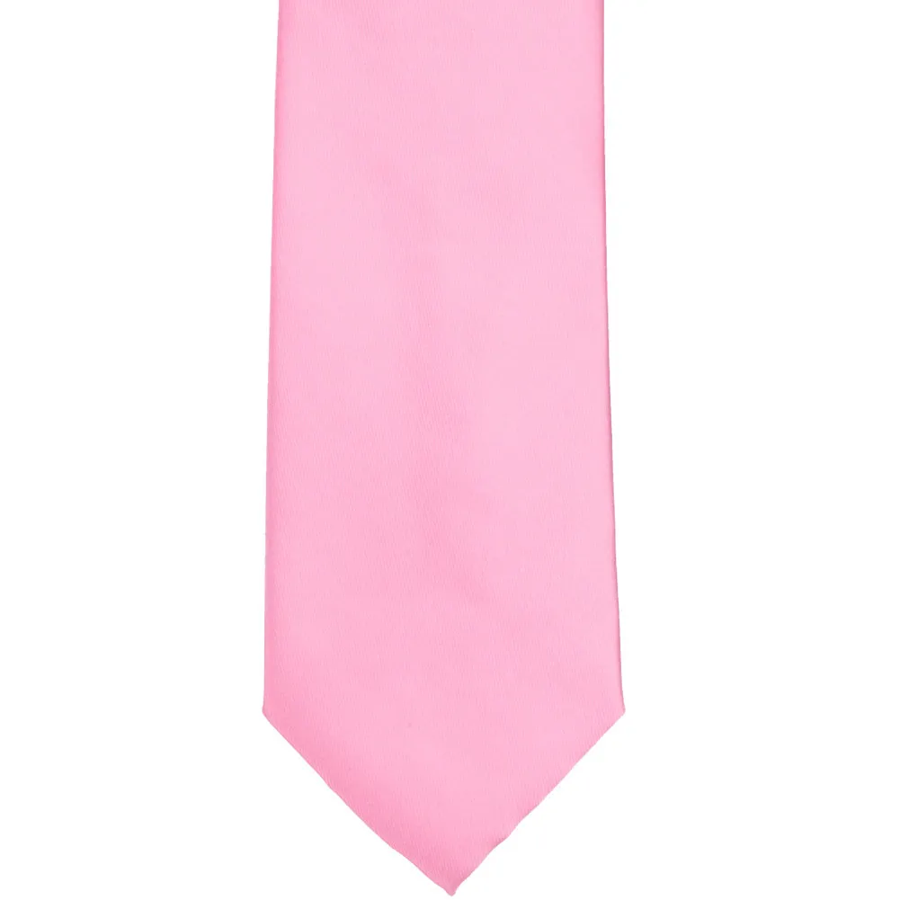 Pink Extra Long Solid Color Necktie sold by TieMart product image thumbnail 2