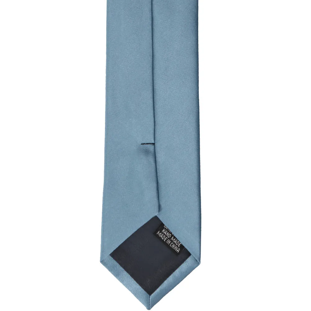 Serene Blue Premium Slim Necktie, 2.5" Width sold by TieMart product image thumbnail 4