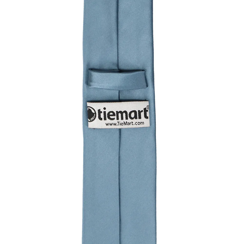 Serene Blue Premium Slim Necktie, 2.5" Width sold by TieMart product image thumbnail 3