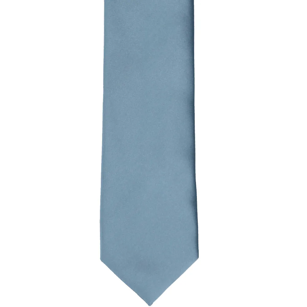Serene Blue Premium Slim Necktie, 2.5" Width sold by TieMart product image thumbnail 2