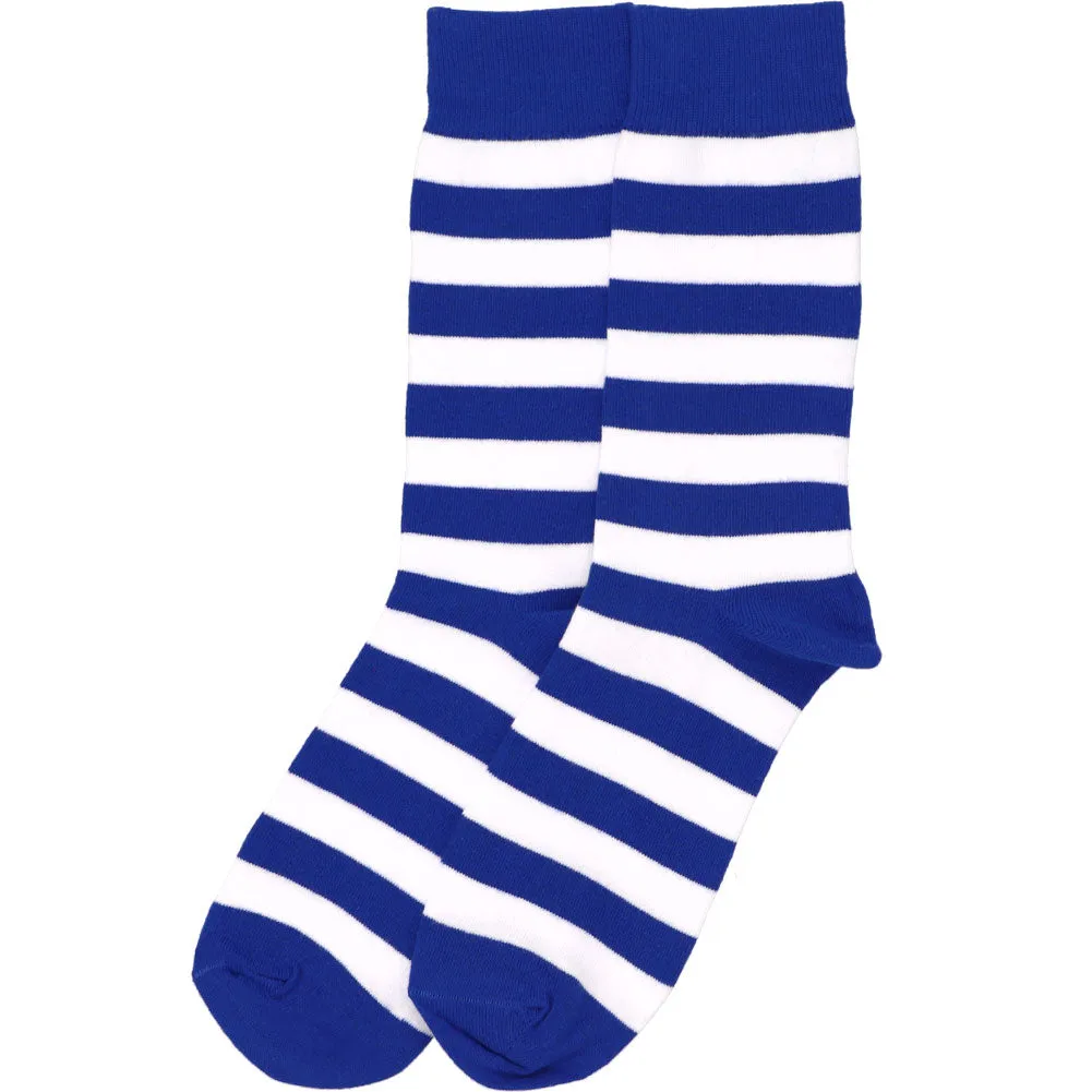 Men's Royal Blue and White Striped Socks sold by TieMart product image thumbnail 3