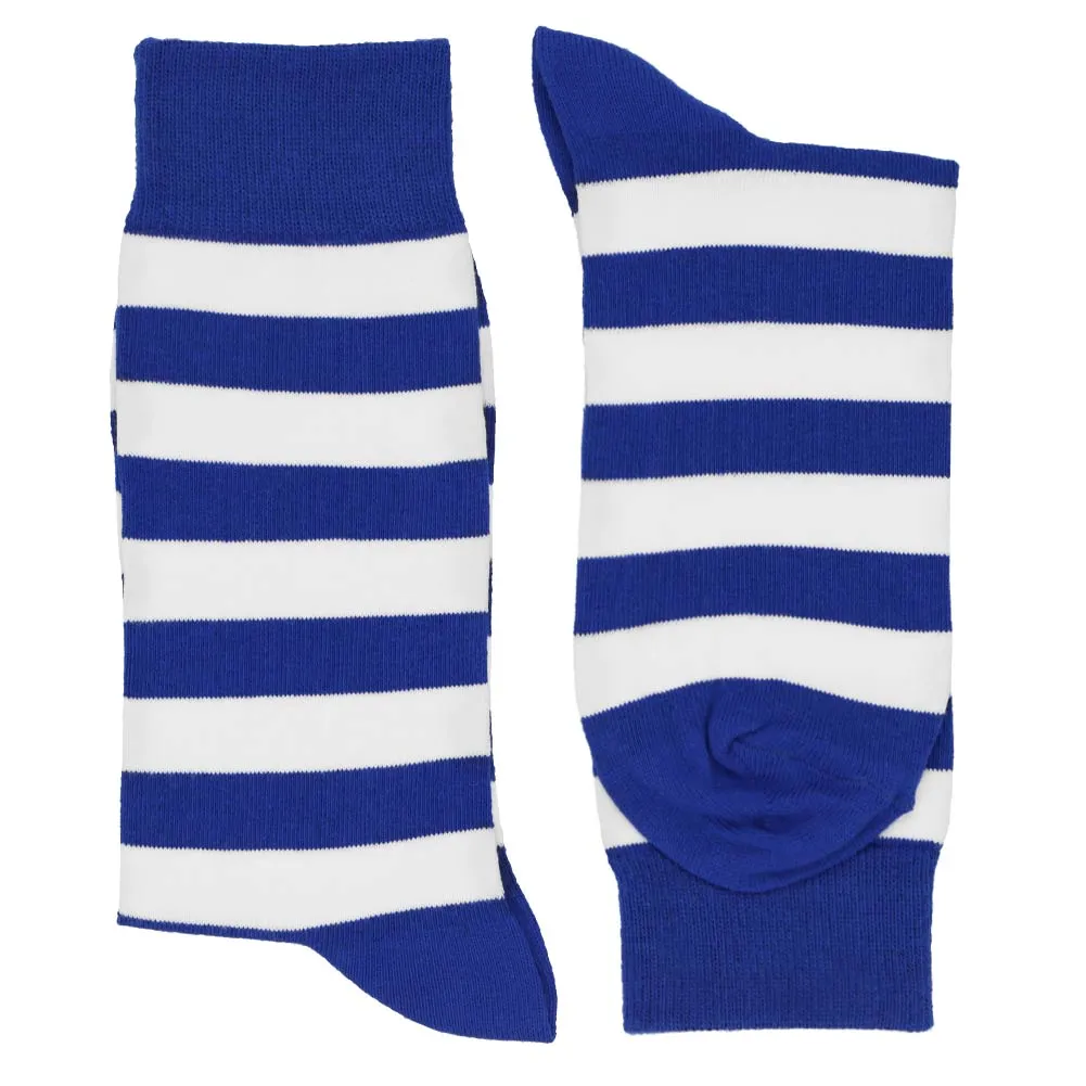 Men's Royal Blue and White Striped Socks sold by TieMart product image thumbnail 2