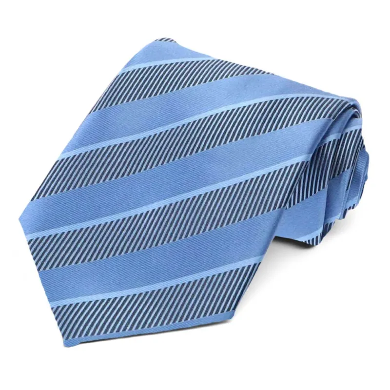 Cornflower Lancer Striped Necktie sold by TieMart