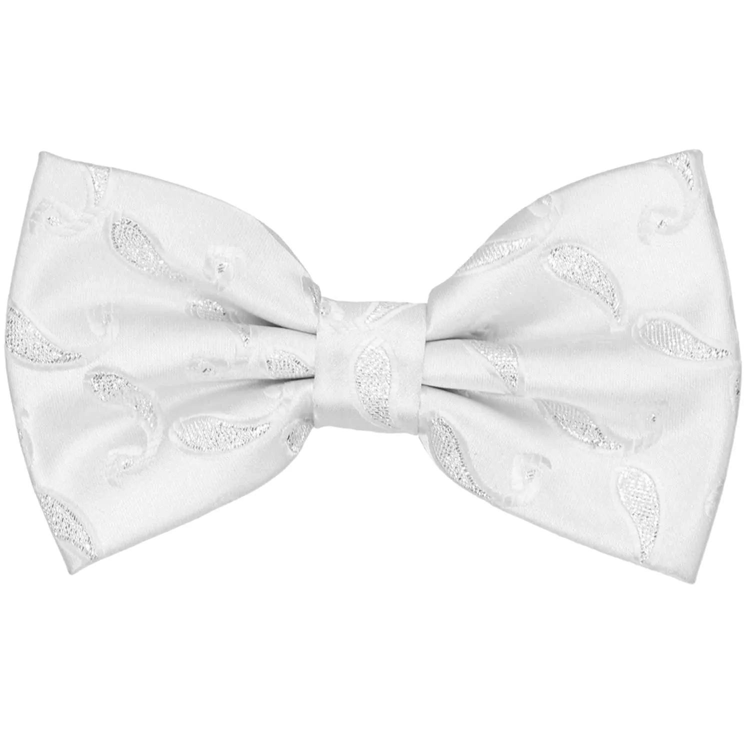 White Fairport Paisley Bow Tie sold by TieMart