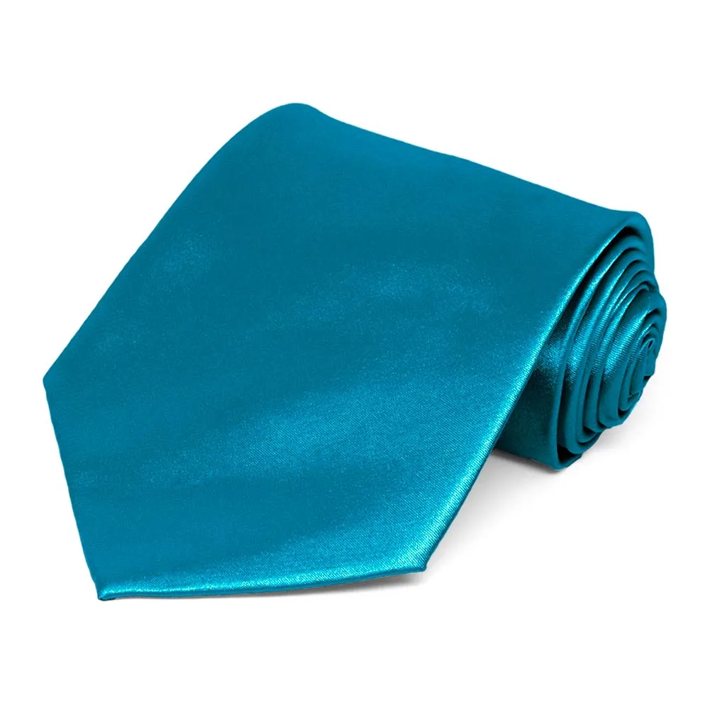 Caribbean Blue Solid Color Necktie sold by TieMart