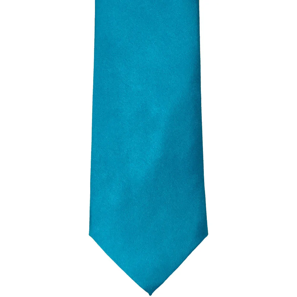 Caribbean Blue Solid Color Necktie sold by TieMart product image thumbnail 2