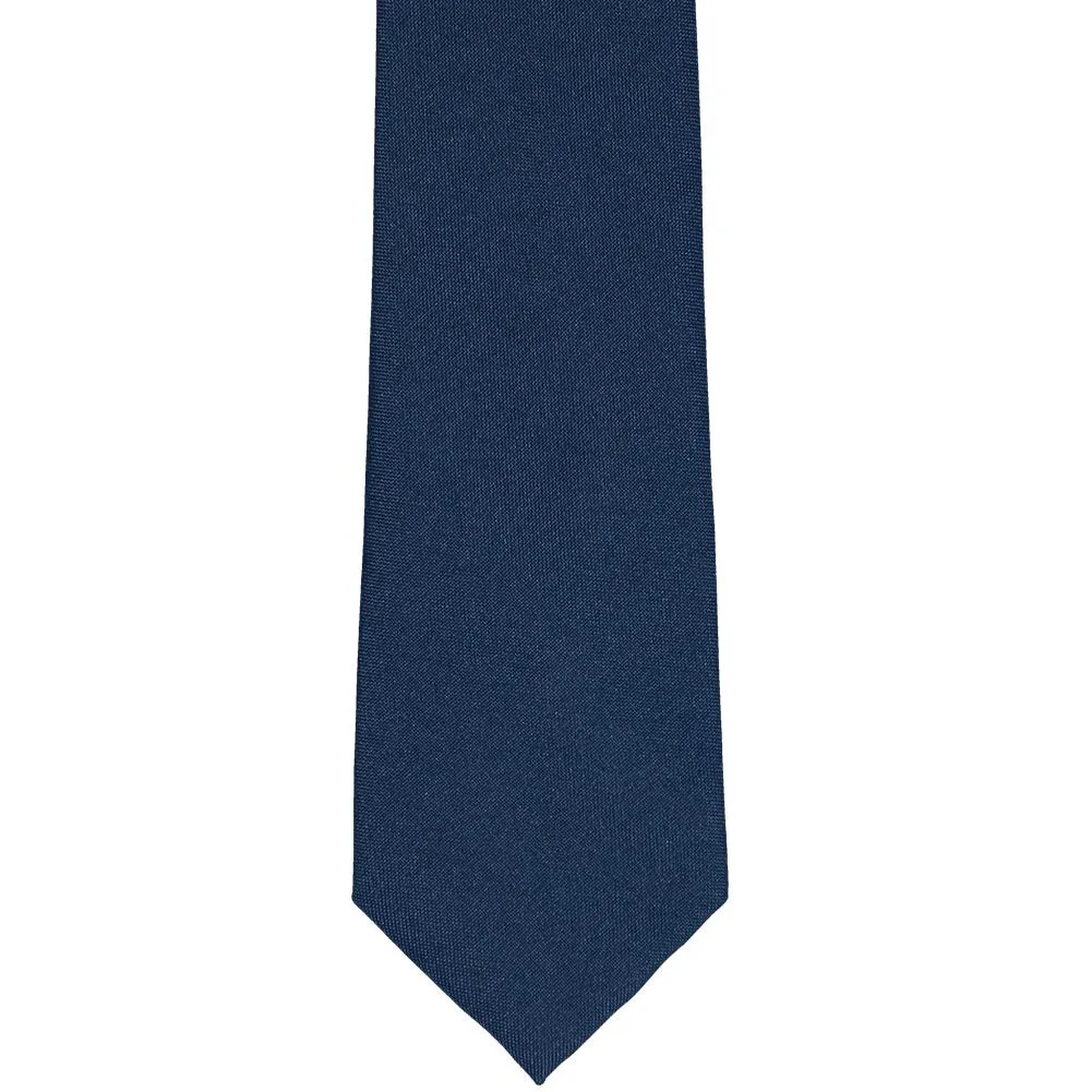 Dark Blue Matte Finish Necktie, 3" Width sold by TieMart product image thumbnail 2