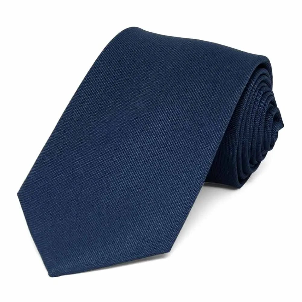Dark Blue Matte Finish Necktie, 3" Width sold by TieMart