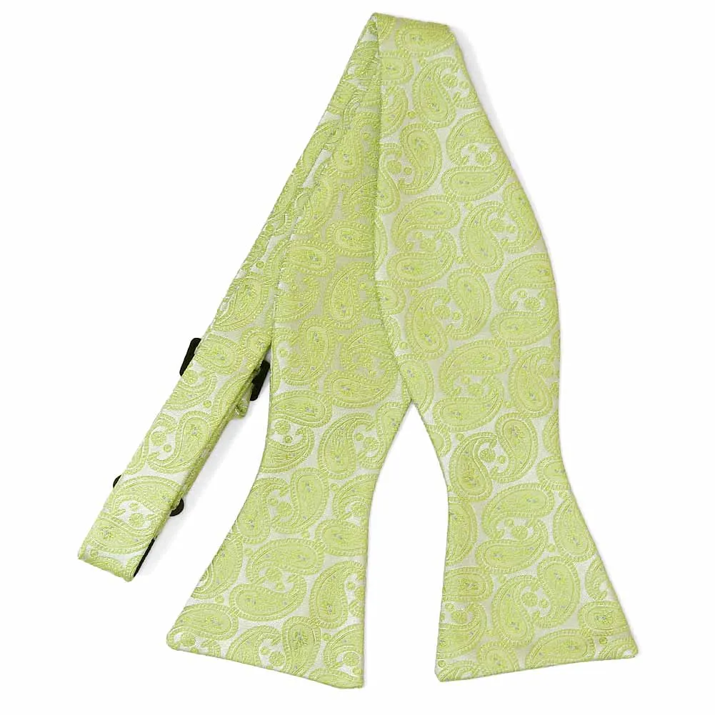 Apple Green Darlene Paisley Self-Tie Bow Tie sold by TieMart