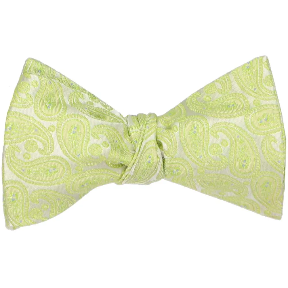 Apple Green Darlene Paisley Self-Tie Bow Tie sold by TieMart product image thumbnail 2