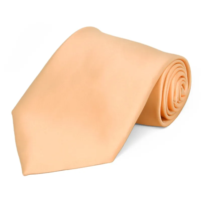 Peach Premium Extra Long Solid Color Necktie sold by TieMart
