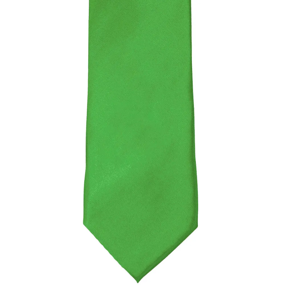 Grass Green Solid Color Zipper Tie sold by TieMart product image thumbnail 2