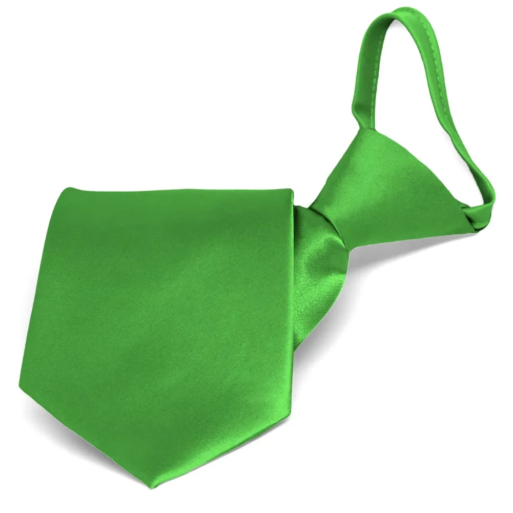 Grass Green Solid Color Zipper Tie sold by TieMart