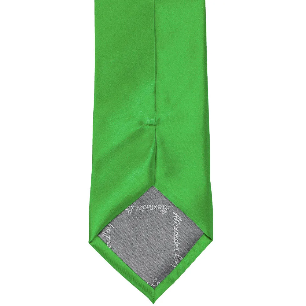 Grass Green Solid Color Zipper Tie sold by TieMart product image thumbnail 3