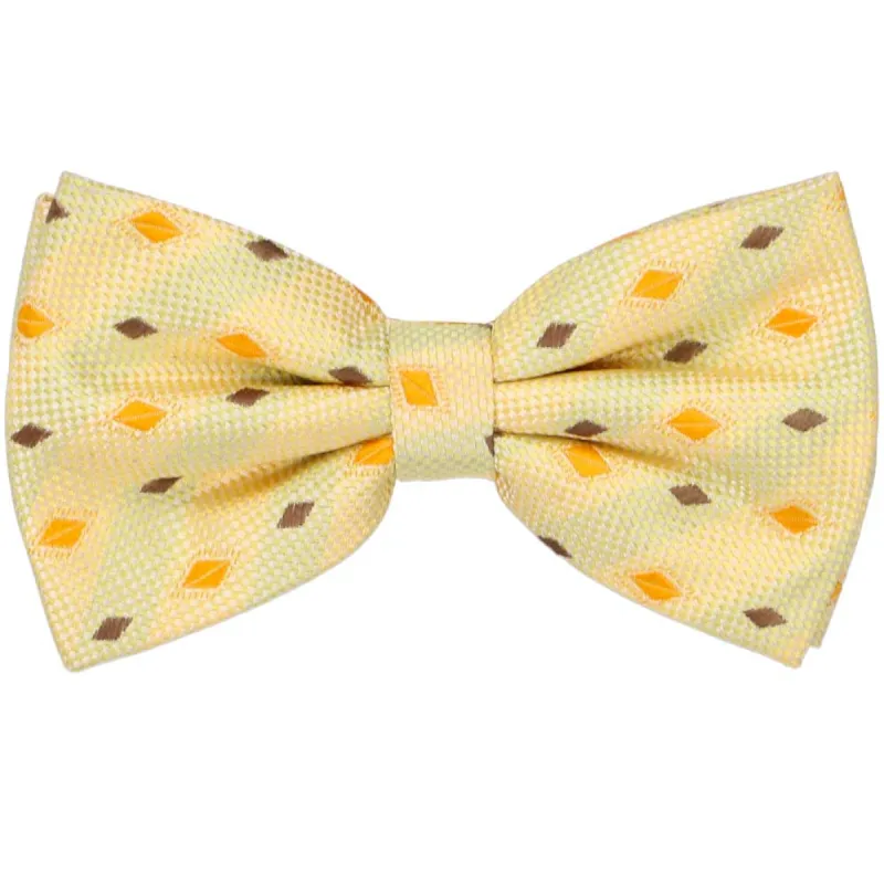Canary Yellow Fuji Geometric Bow Tie sold by TieMart
