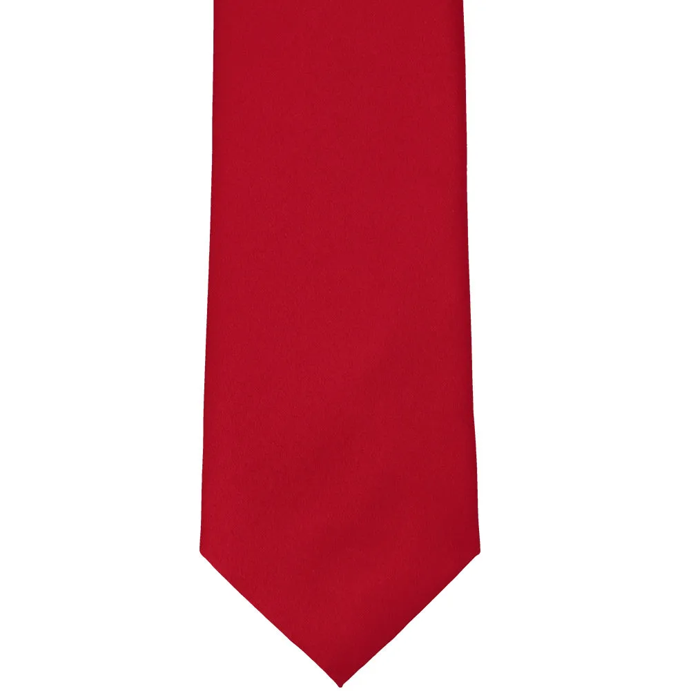 Festive Red Solid Color Zipper Tie sold by TieMart product image thumbnail 2