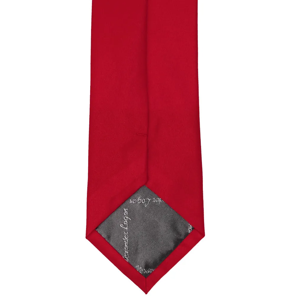 Festive Red Solid Color Zipper Tie sold by TieMart product image thumbnail 3