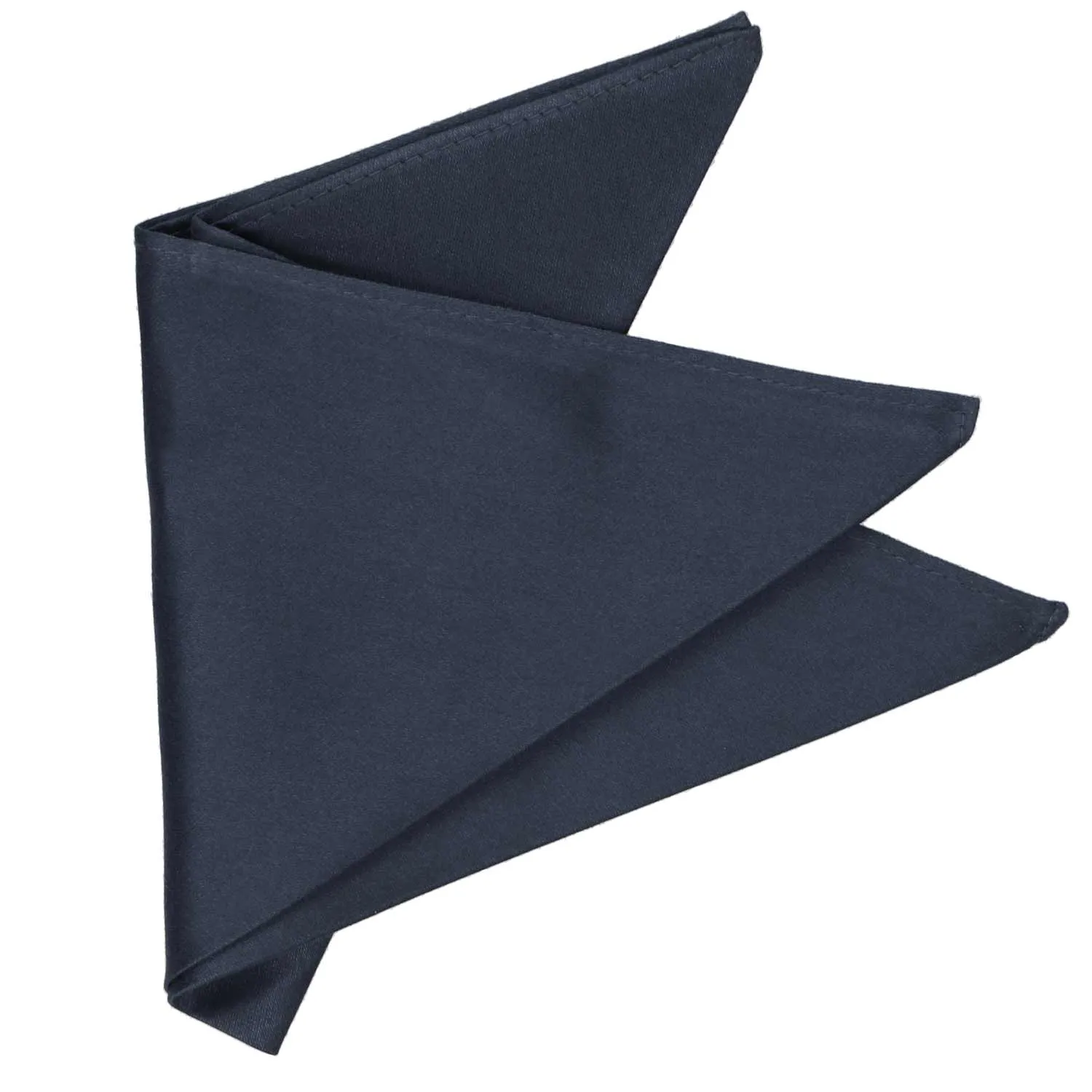 Navy Blue Cotton/Silk Pocket Square sold by TieMart product image thumbnail 3