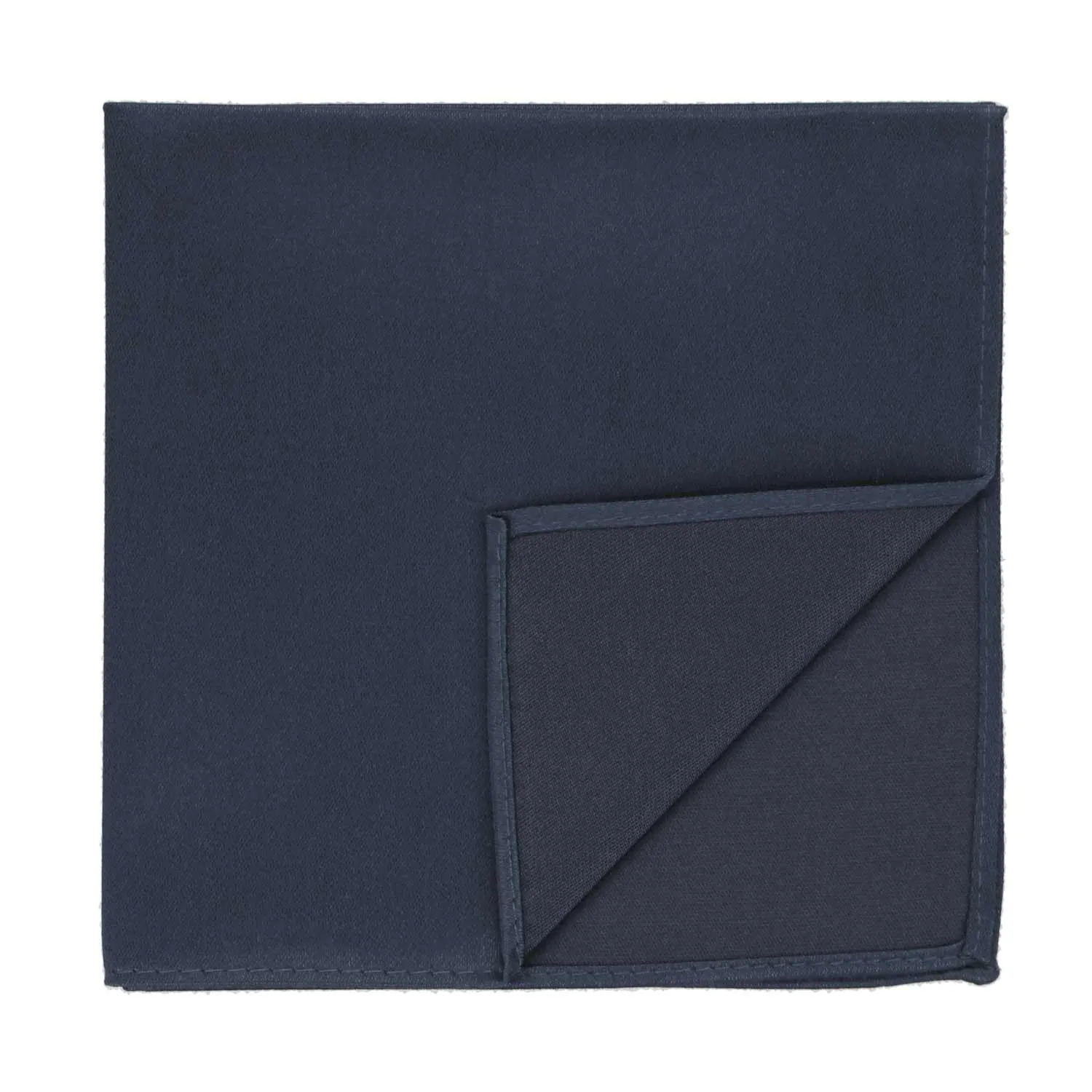 Navy Blue Cotton/Silk Pocket Square sold by TieMart product image thumbnail 2