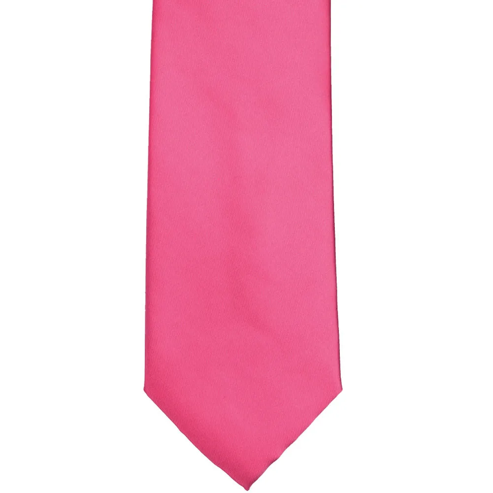 Hot Pink Extra Long Solid Color Necktie sold by TieMart product image thumbnail 2