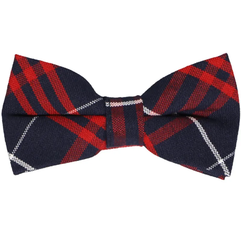 Red and Navy Blue Plaid Bow Tie sold by TieMart