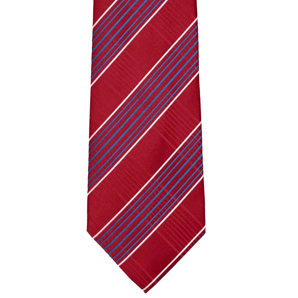 Dark Red Jeffrey Plaid Extra Long Necktie sold by TieMart product image thumbnail 2