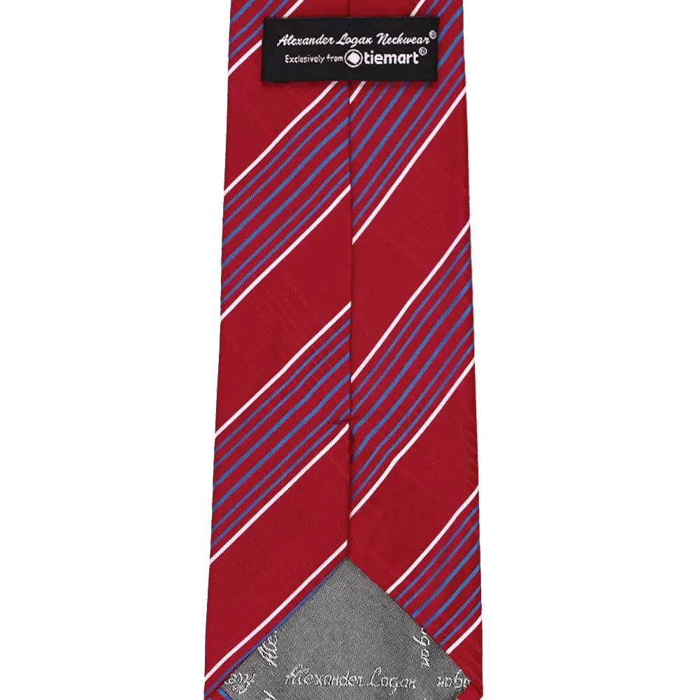 Dark Red Jeffrey Plaid Extra Long Necktie sold by TieMart product image thumbnail 3