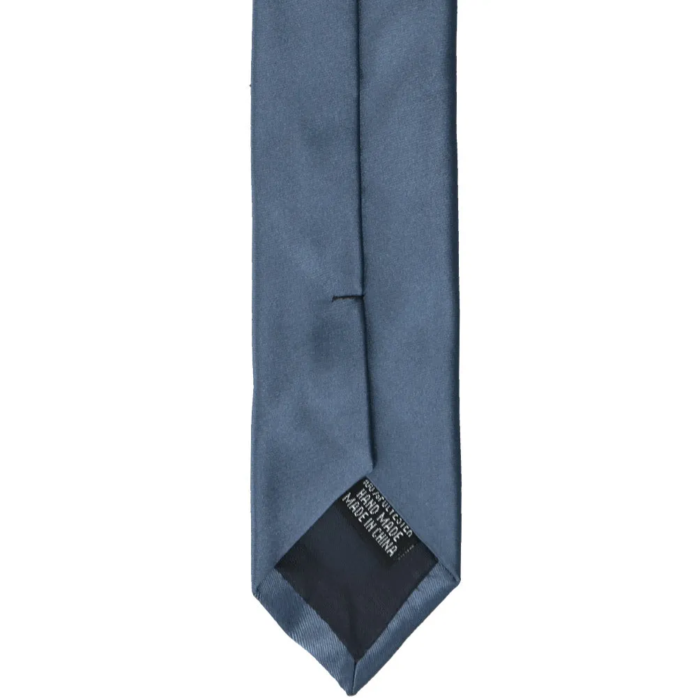 Dusty Blue Premium Skinny Necktie, 2" Width sold by TieMart product image thumbnail 4