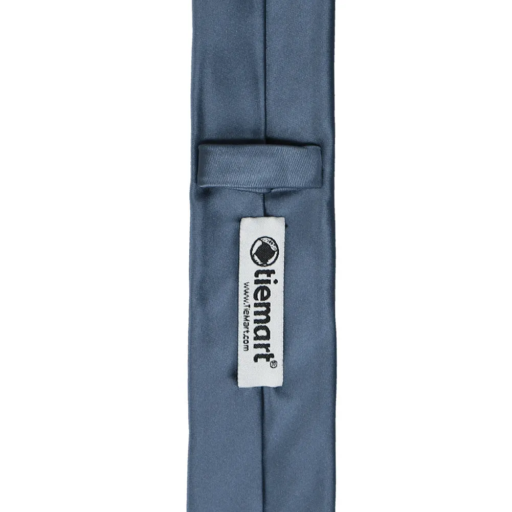 Dusty Blue Premium Skinny Necktie, 2" Width sold by TieMart product image thumbnail 3