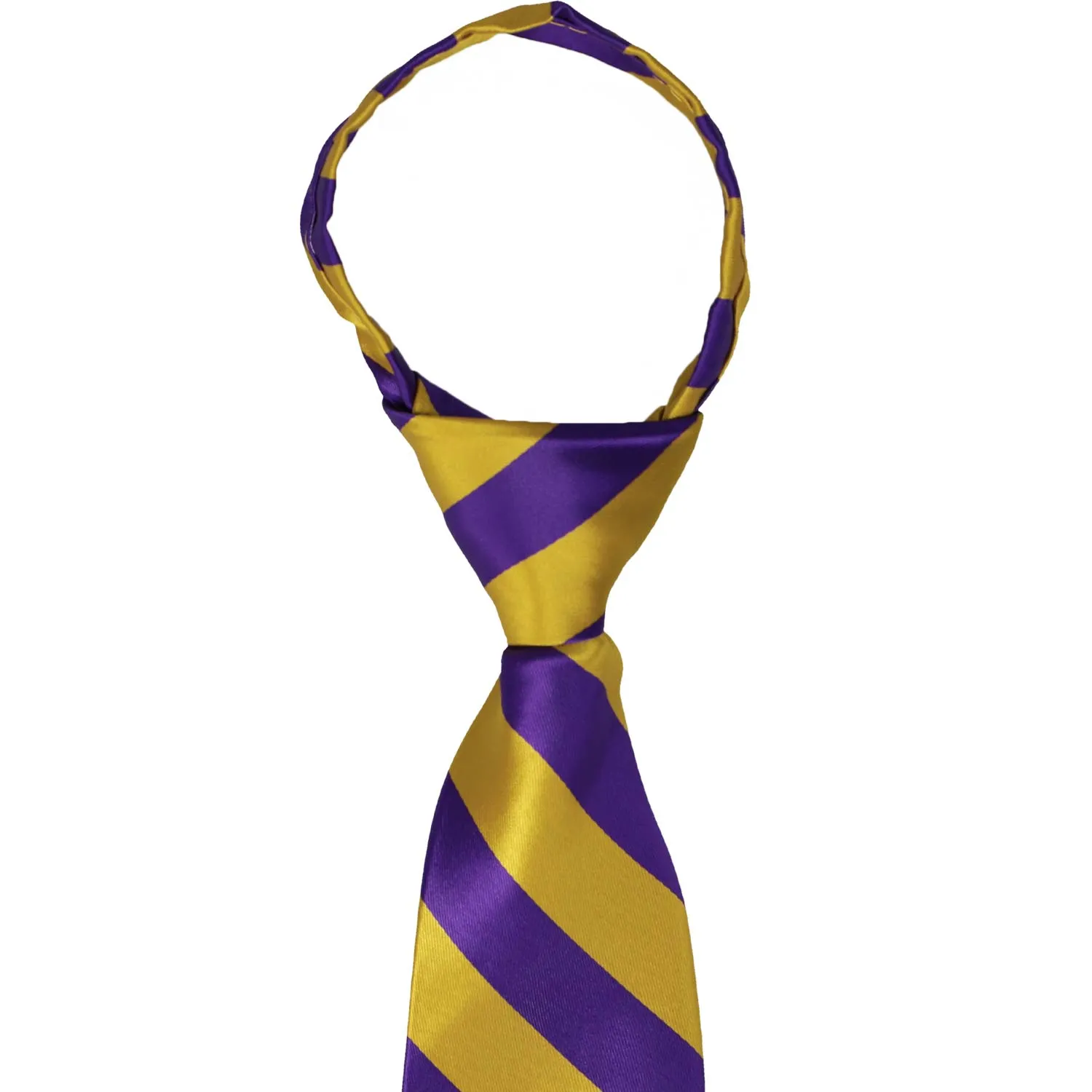 Dark Purple and Gold Striped Zipper Tie sold by TieMart product image thumbnail 2