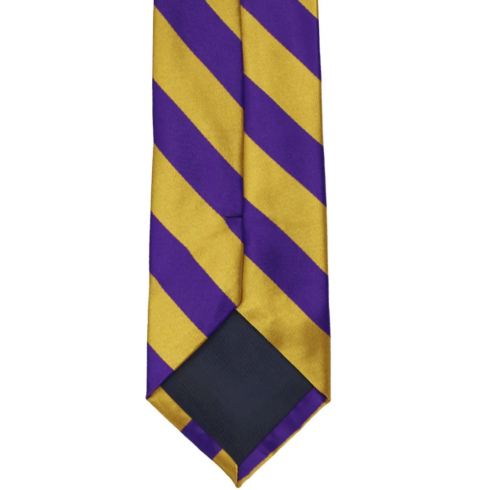 Dark Purple and Gold Striped Zipper Tie sold by TieMart product image thumbnail 5